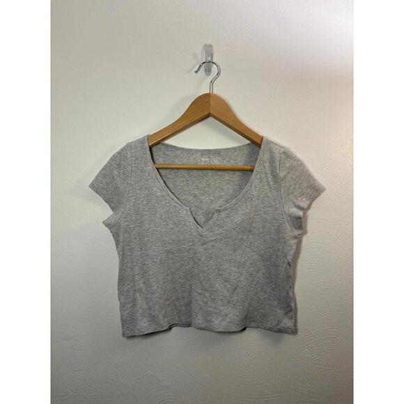 aerie Tops - Aerie Grey Crop Top Size Large